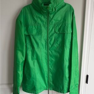 Bright Green Block Island Lightweight Windbreaker Zip Jacket